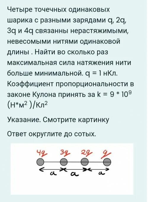 Четыре одинаковых заряда q