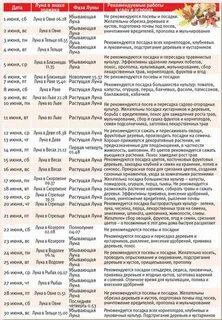 лунный календарь июнь по дням