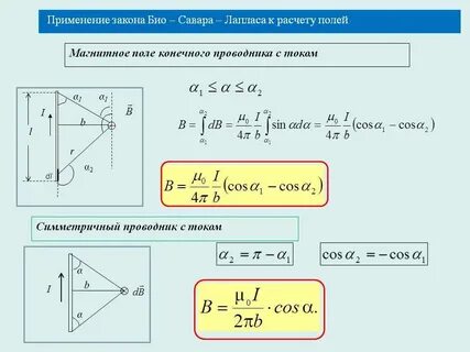Магнитная индукция поля прямого тока формула
