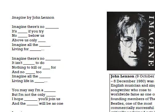 Леннон тексты. John lennon - imagine. имейджин джон леннон текст. imagine john lennon worksheet. imagine (песня).