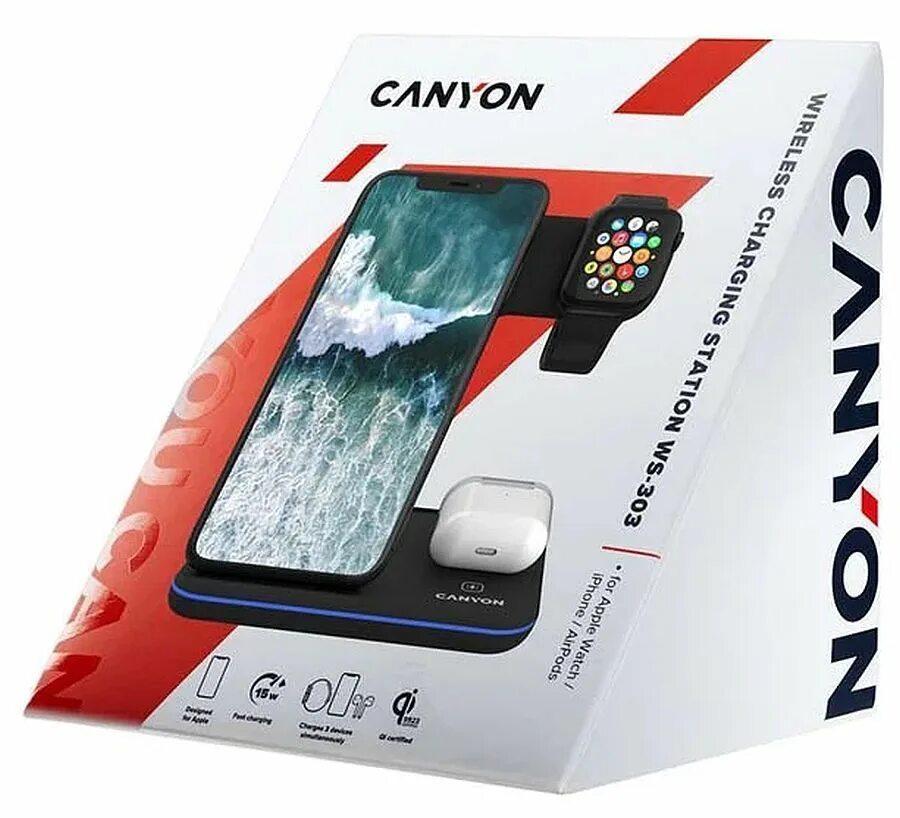 Зарядное canyon беспроводное. Canyon WS-303. Беспроводная зарядная станция Canyon CNS-wcs303. Беспроводное зарядное устройство Canyon WS-303. ЗУ Qi Canyon CNS wcs100.