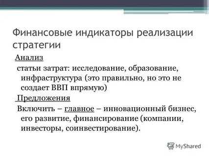 Финансовые индикаторы