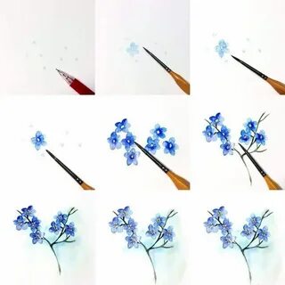 Цветы нарисованные кистью