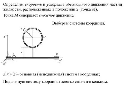Определение абсолютной скорости и абсолютного ускорения