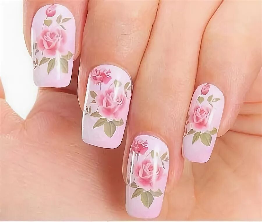 24 Sheets Flower Water Nail Decal Cherry Blossom Transfer Full Wrap Rose Daisy M