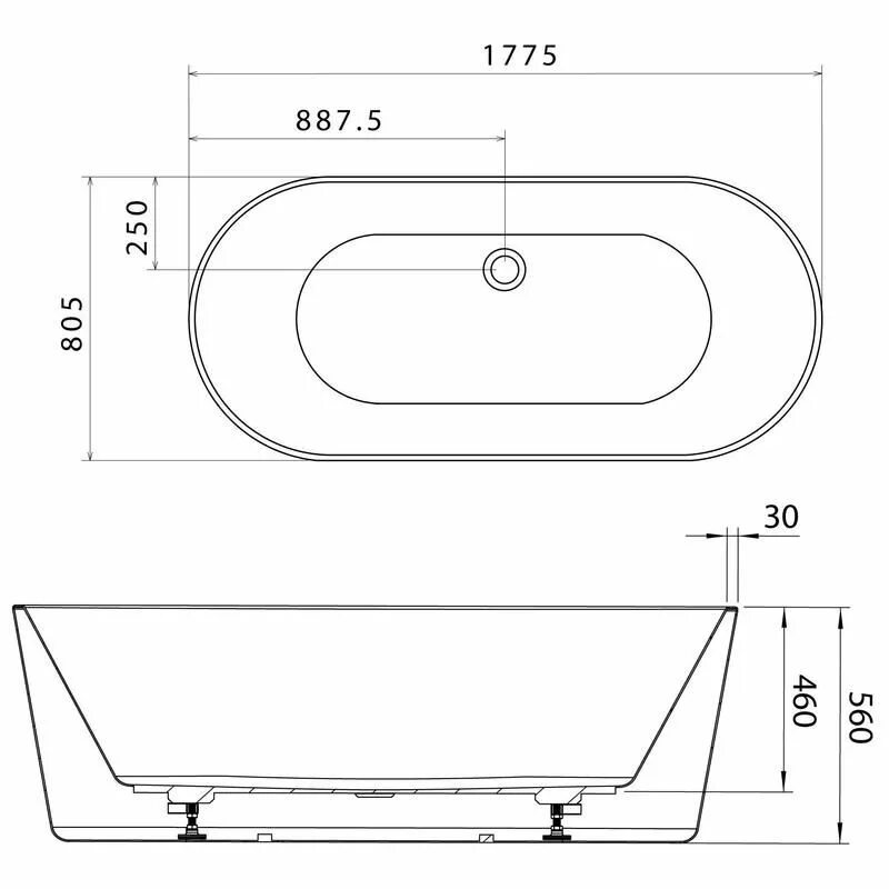 Ванна 1750х750. Эстет ванна дельта 180х80. Ванна 700х1700 габариты. Bathtub size. Ванна ширина 600.