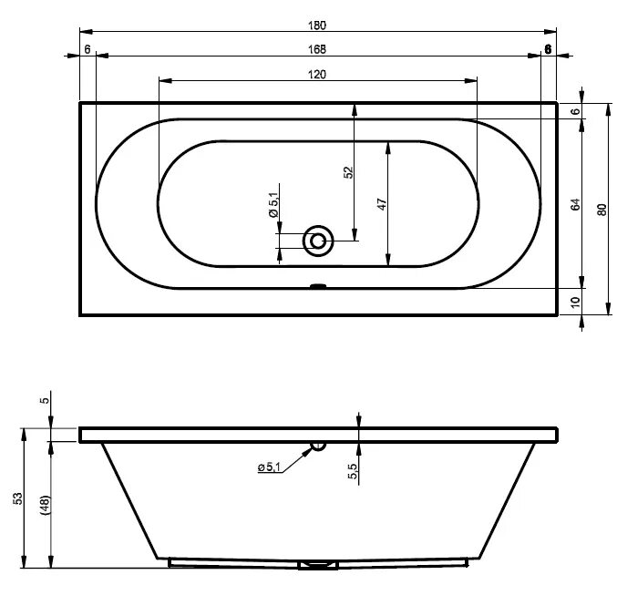 Стандартный размер чугунной ванной. Riho Carolina 180x80. Ванна Альфа 170х70 Эстет чертёж. Чертеж ванны с размерами. Ванна Riho Carolina чертеж с размерами.