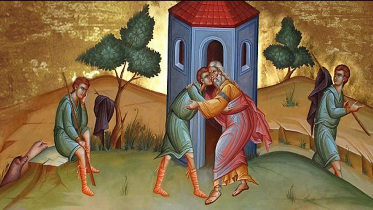 Притча о блудном сыне библия. Шаванн возвращение блудного сына. Возвращение блудного сына фреска. Притча о блудном сыне икона. Блудный сын библейское предание.