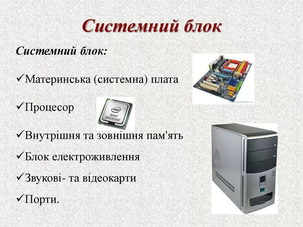 Из чего состоит компьютер книга. Устройство системного блока компьютера. элементы системного блока рисунок.