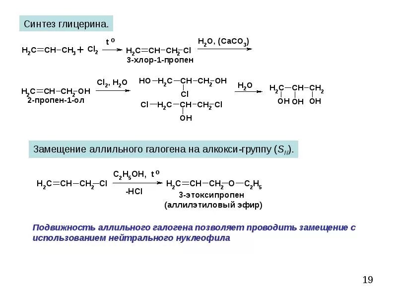 Пропилен плюс хлор на свету. Взаимодействие пропена с хлором. Синтез глицерина. Пропилен и хлор.