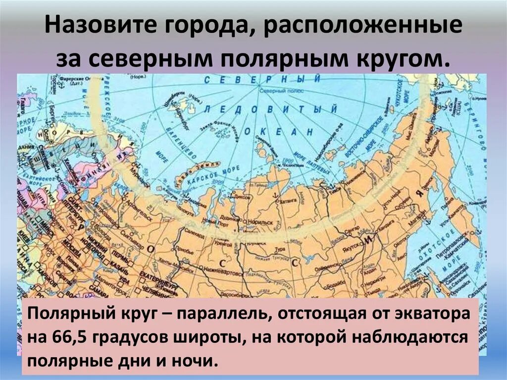 Какая протяженность северного полярного круга