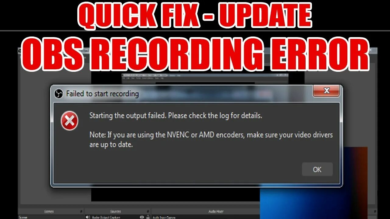 NVENC Error OBS. Failed to open Video codec: function not implemented.