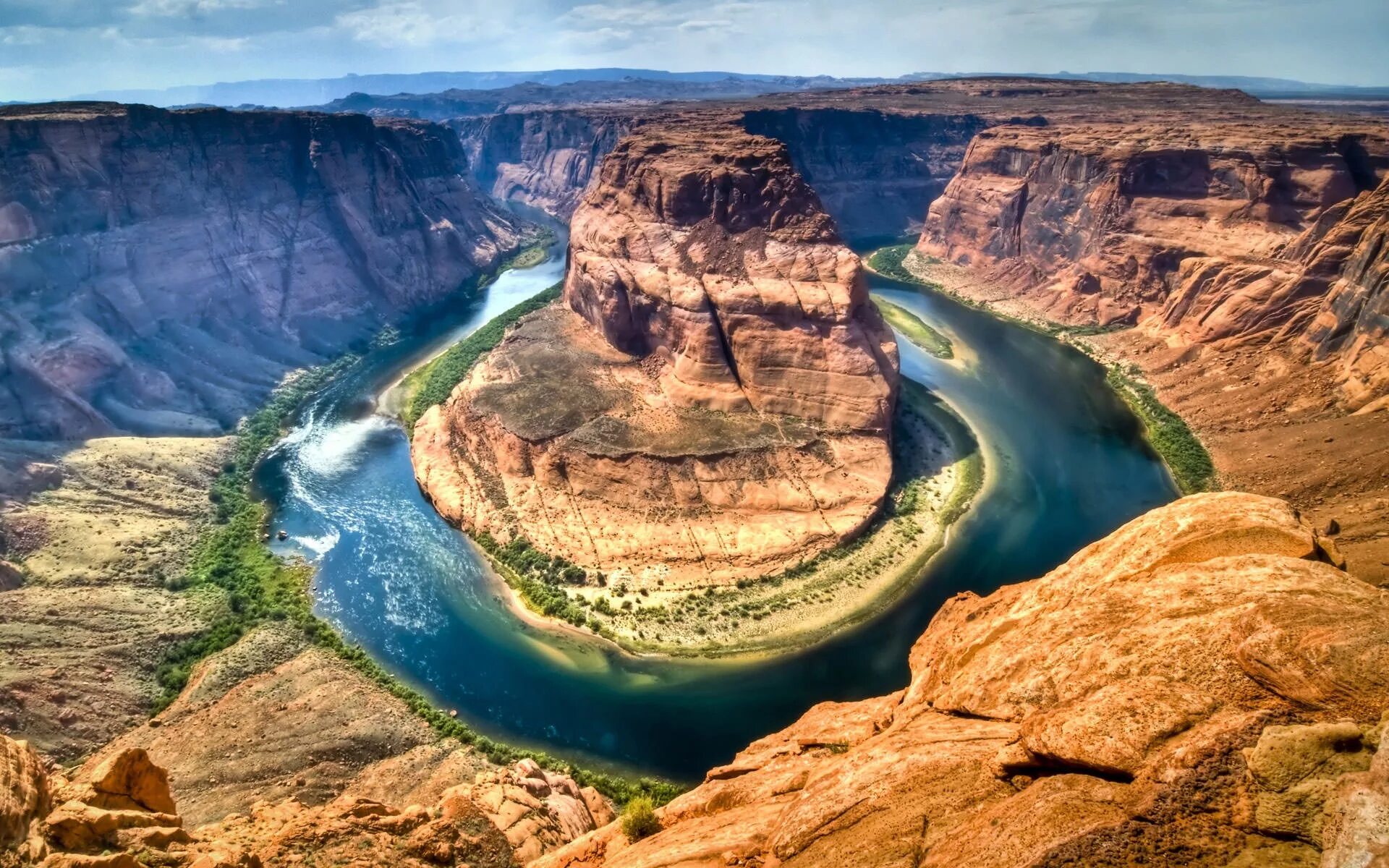 Национальный парк Гранд-каньон. Каньон реки Колорадо Северная Америка. Grand-Canyon - Гранд-каньон (большой каньон). Хорсшу-Бенд (Колорадо).