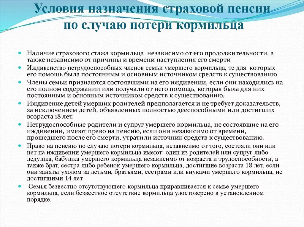 Иждивение инвалида 1 группы. Условия назначения пенсии по случаю потери кормильца. Условия назначения пенсии по потери кормильца в схеме. Условия назначения страховой пенсии по случаю потери кормильца схема. Условия назначения пенсии по потере кормильца таблица.