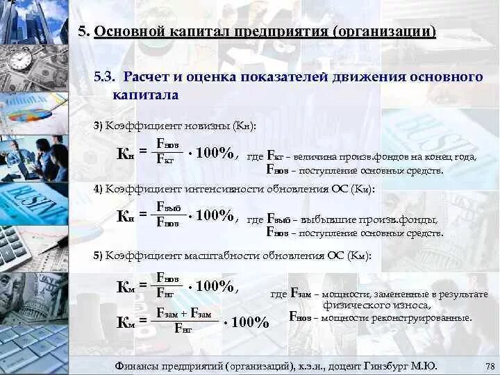 Движение капитала организации