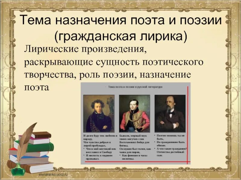 Лирические произведения русских поэтов. Поэзия Гражданская лирика. Представители гражданской поэзии. Поэты гражданской лирики. Назначение поэта и поэзии.