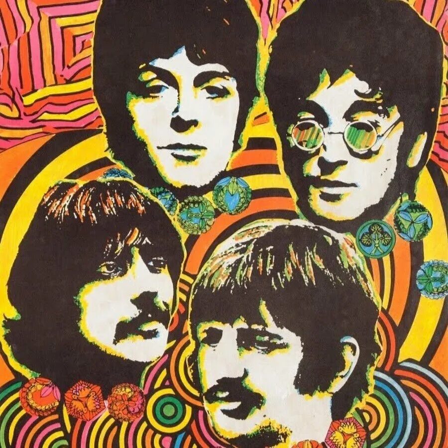 Ретро музыка 70 80 90 х. Beatles хиппи. Группа the Beatles 60х. Битлз хиппи. Группа Битлз Постер.