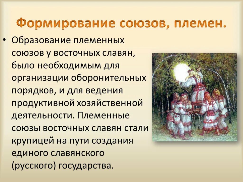 Формирование восточнославянских племенных союзов. Формирование восточнославянских племенных союзов
