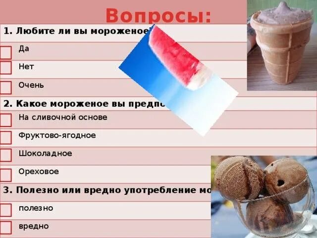 Можно ли есть мороженое каждый день. Вопросы о мороженом. мороженое полезно или нет. полезно ли мороженое проект. вопросы про мороженое.