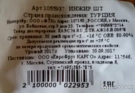 Инжир калорийность