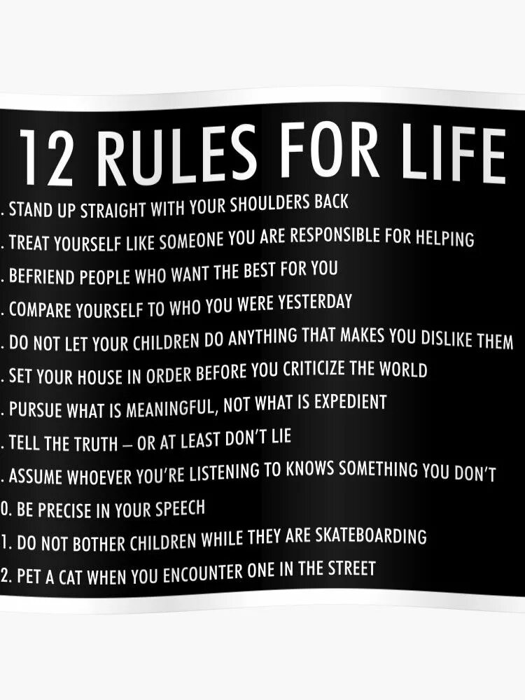 Life rules way. Rules for Life. 12 Rules for Life. 12 Rules for Life poster. Правило New Life Rule.