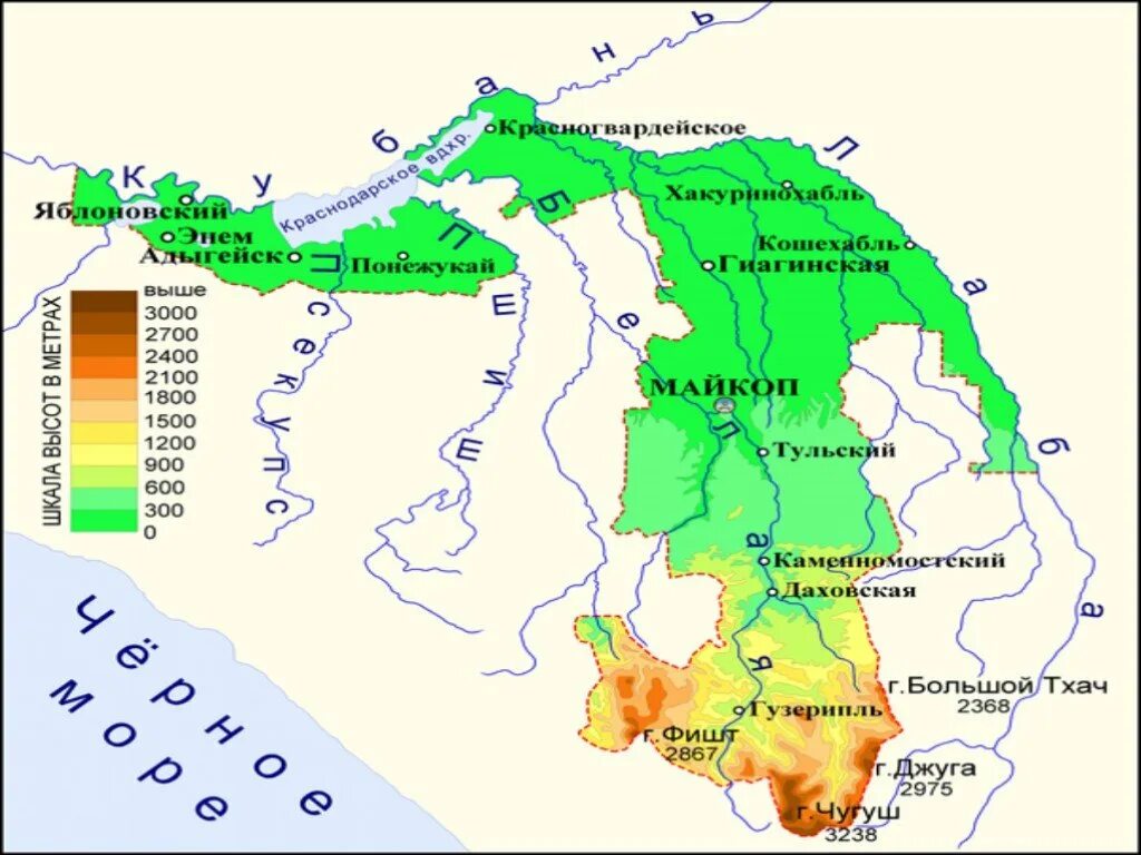 Климатическая карта Республики Адыгея. Республика Адыгея границы. Рельеф Республики Адыгея. Республика Адыгея на карте.