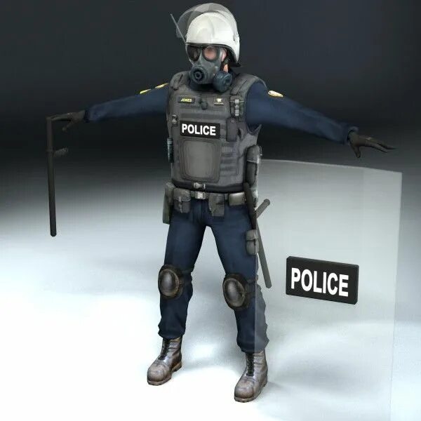Мод омон мелон. Омон 3d модель. riot police 3d model.