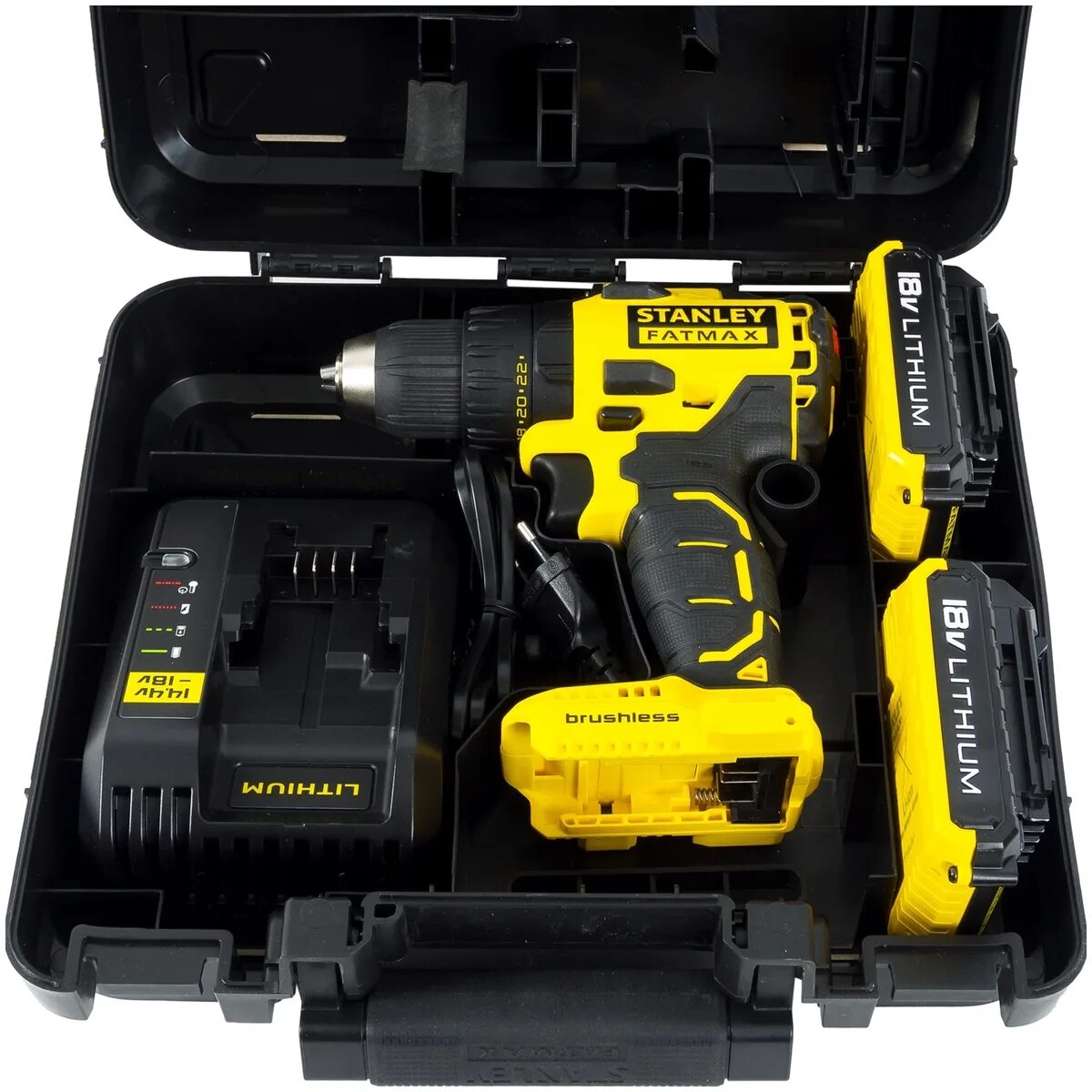 Stanley fatmax fmc647b-xj, 18 в без акб. Stanley fatmax шуруповерт 18v. шуруповерт стэнли 18 в. ударная аккумуляторная дрель-шуруповерт stanley fmc520lb 40 н·м. дрель-шуруповерт stanley stdc18lhbk.