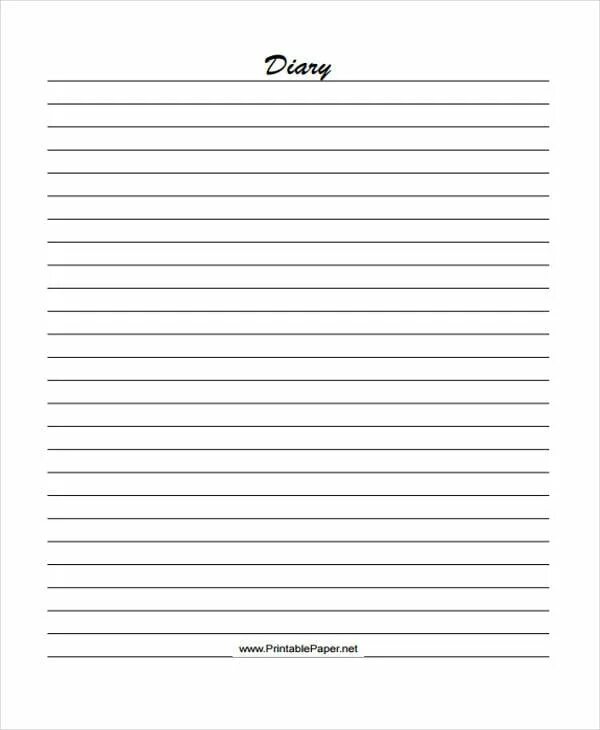 Diary pages. Printable diary pages. lined diary paper page. printable note pages. diary lines.