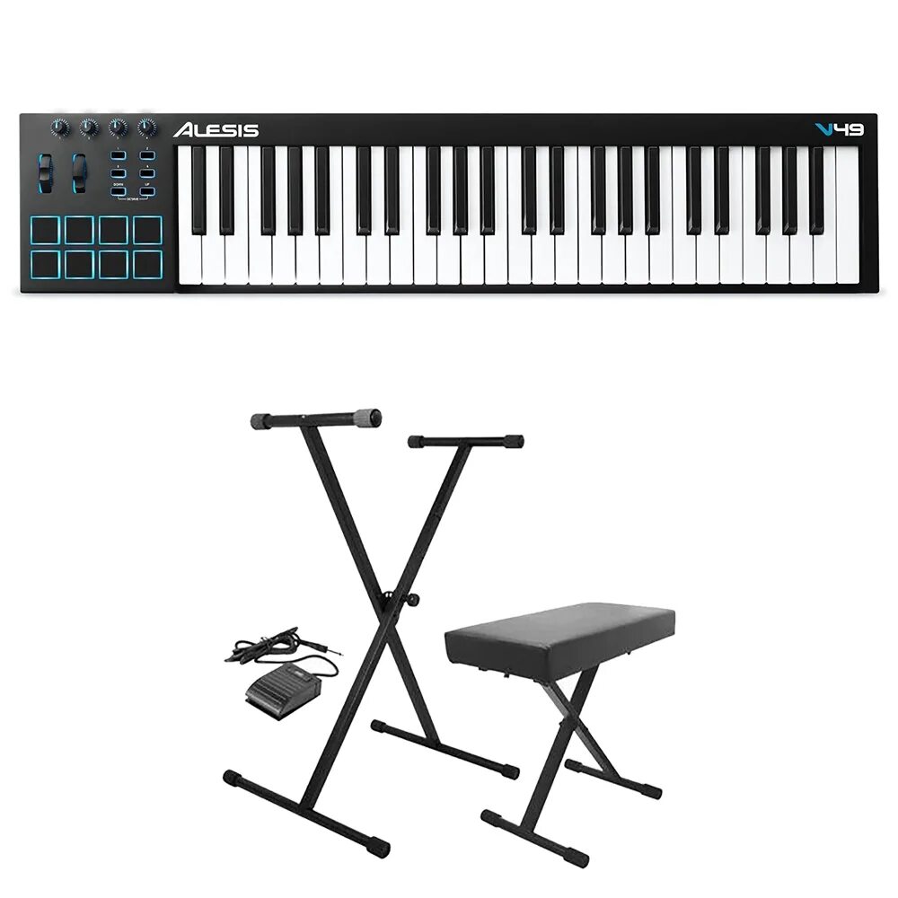 Midi клавиатуры обзор. Alesis v49. alesis 49. подставка под alesis v49. pedal keyboard midi.