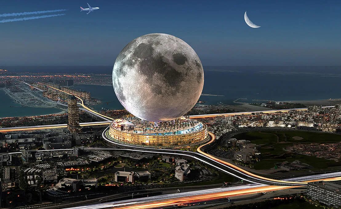 В саудовской аравии увидели луну 2024. Дубаи Луна Дубай здание. Мун Тауэр Дубай. Дубай 2022. Айя Юниверс Дубай.