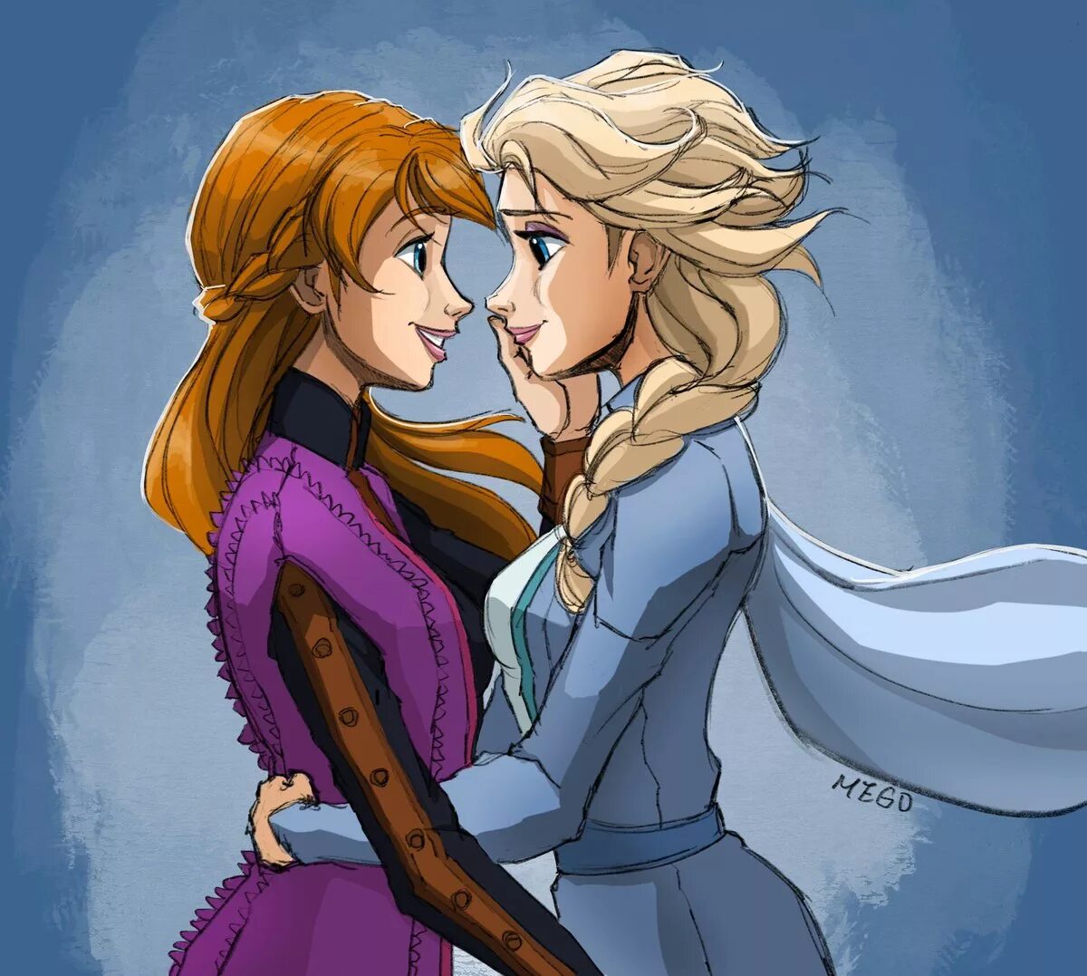 Lesbian freeze. Elsanna. Elsa/Anna Юри.