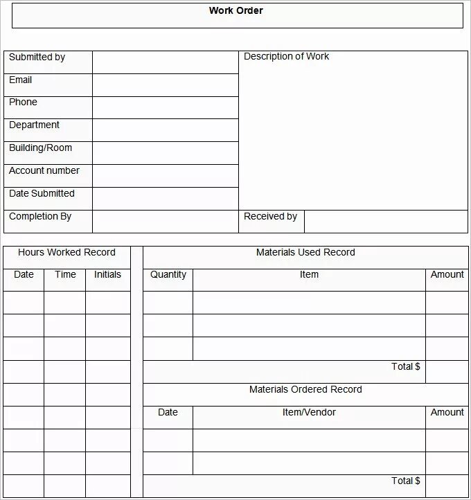 Working orders перевод. Work order. freework бланк. record of orders.