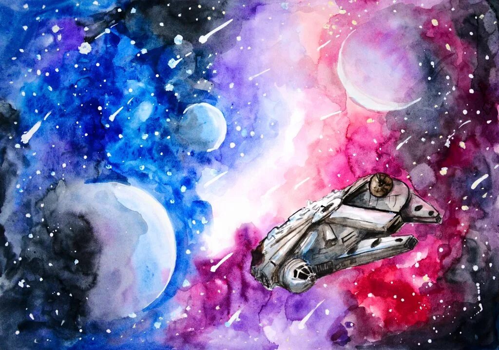 Рисунок космос. Рисунок на тему космос. Космос картинки для срисовки. Космос акварелью. Арты на тему космос.