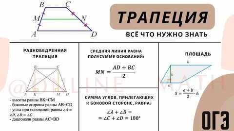 Задачи огэ трапеция 8 класс