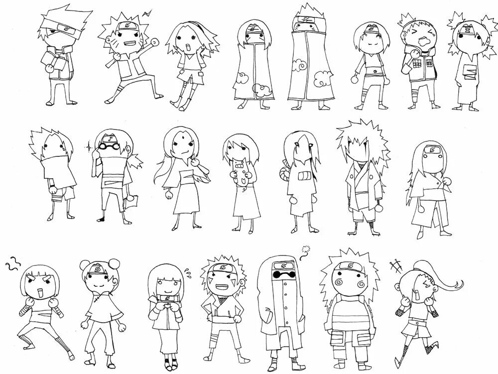 Мини картинки аниме распечатать Anime Coloring Pages PDF  Chibi coloring pages, Cartoon colo