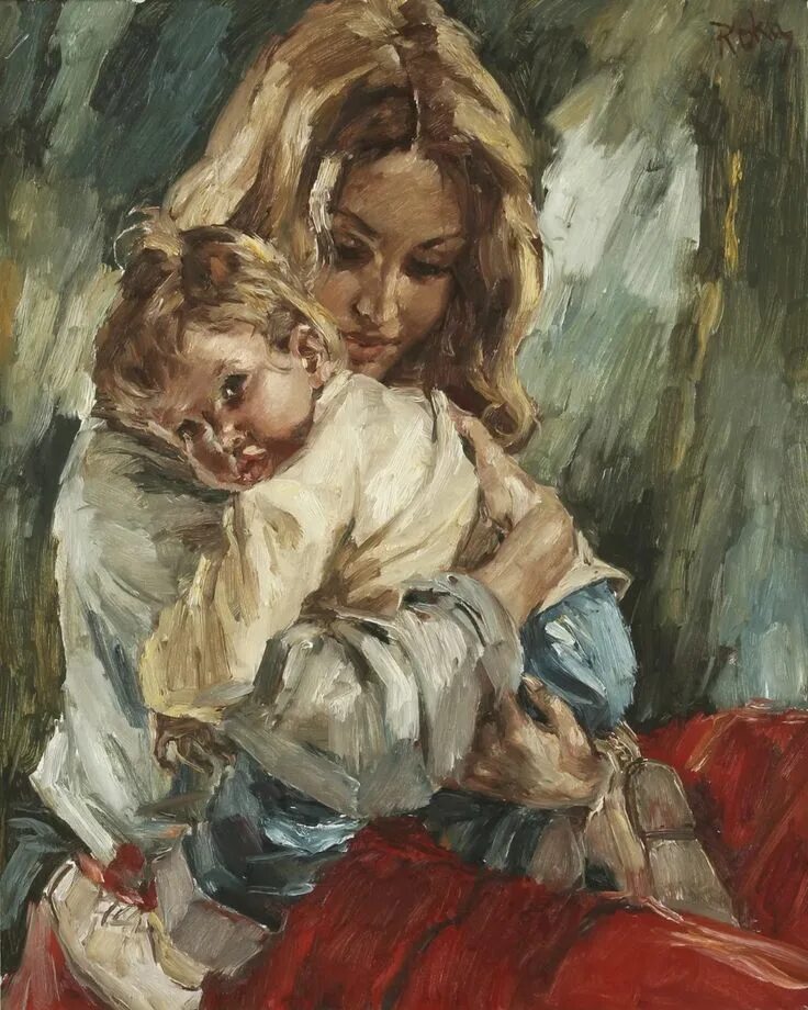 Как дитя автор. &quot;мать и дитя&quot;, жук, 1906. художник charles roka картины дети.