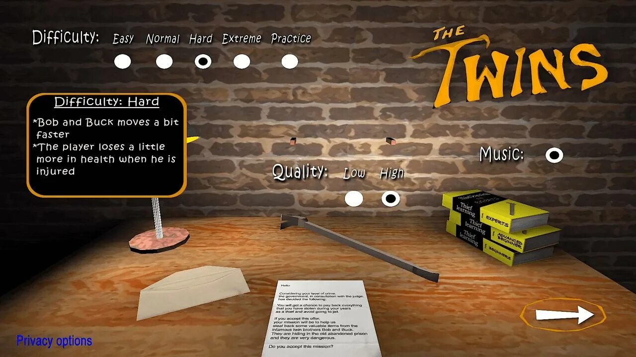 The twins menu