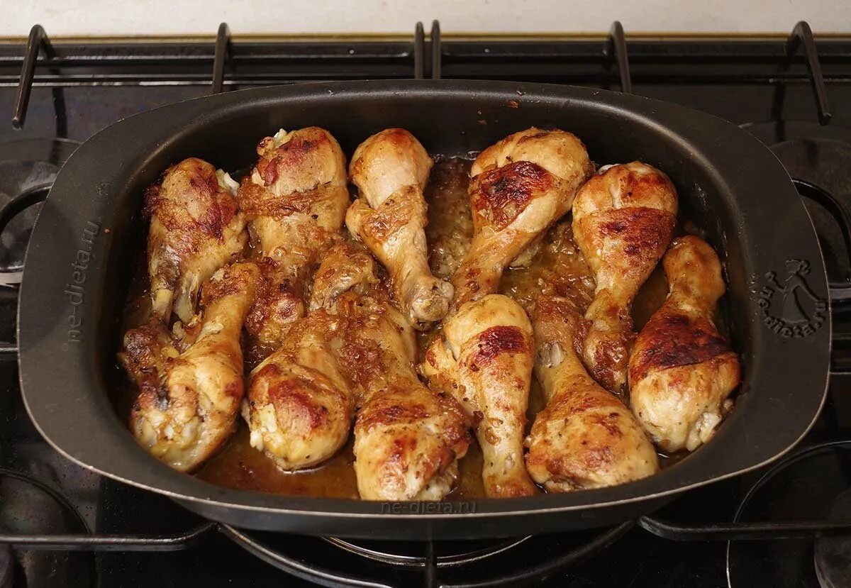 Готовим голень курицы в духовке