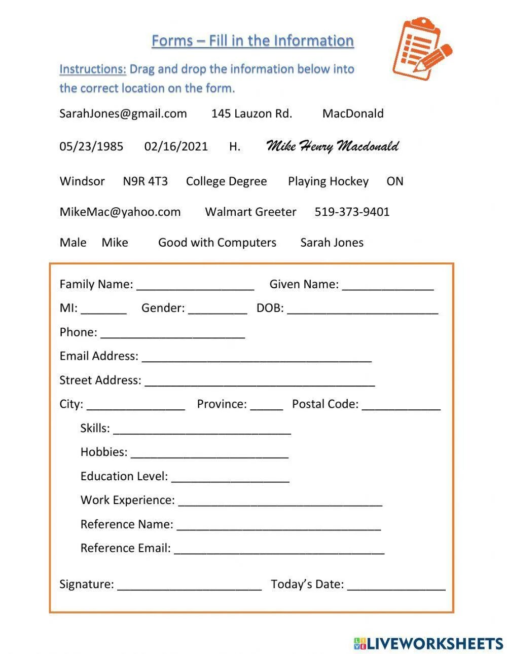 Can you fill in this form. How to fill application form. filling an application form. to fill. filling in the application form to the youth club.