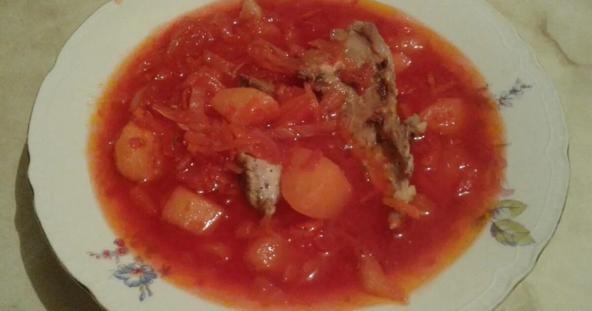 борщ со шкварками