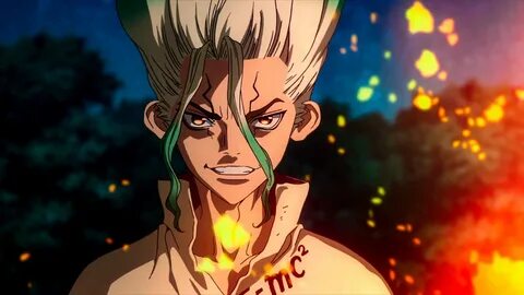 Dr Stone Blazing Senku Wallpaper.