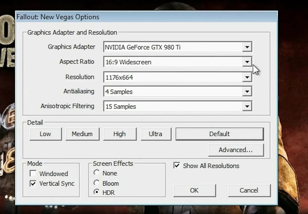 Fallout new vegas windows 10. Путь исправления Fallout New. Перевод настроек в фоллаут Нью Вегас оптион на русском.