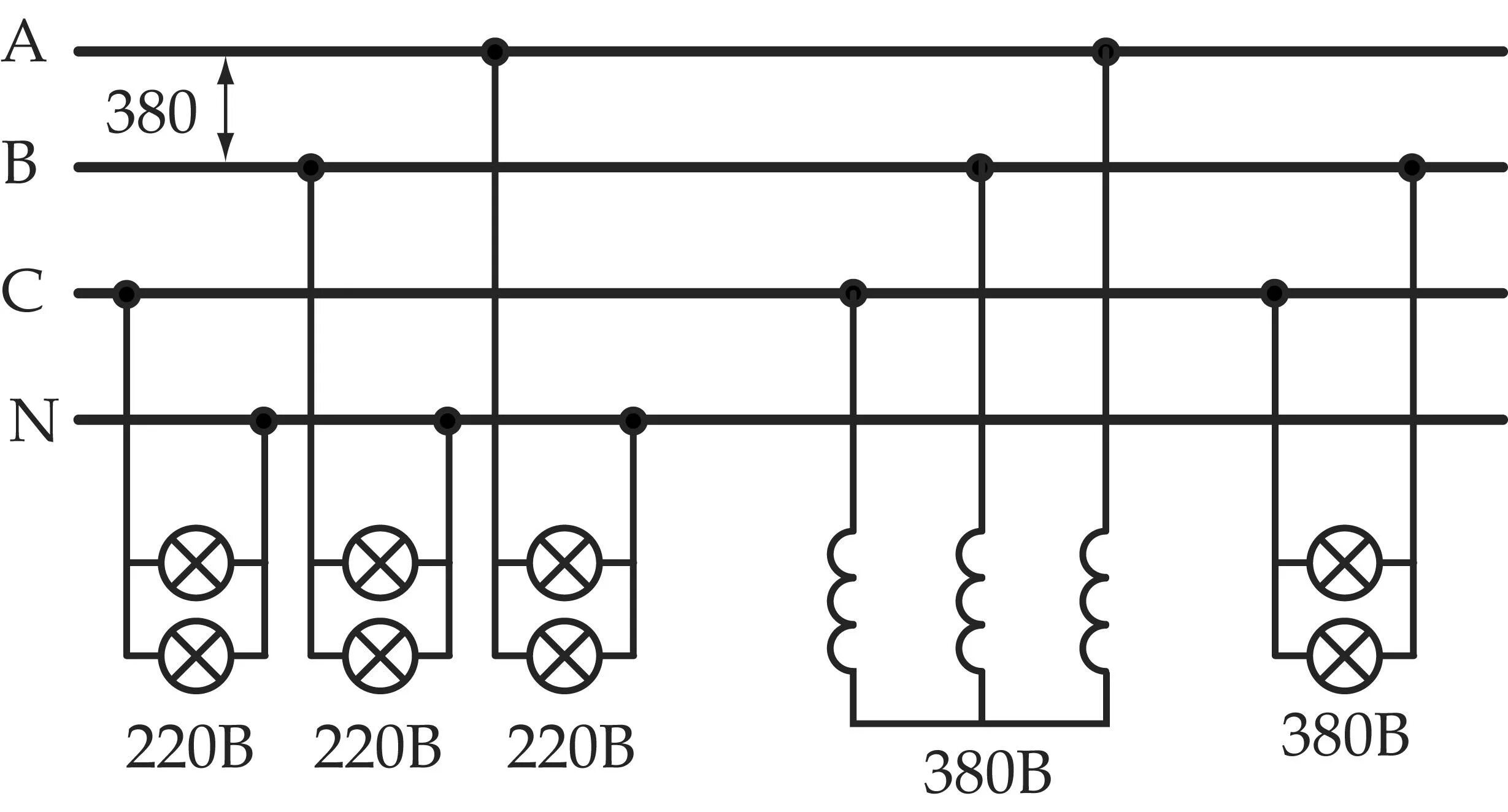 Схема подключения трехфазной розетки 380в. Схема расключения 380в. Схема обмотки трёхфазного генератора 220в. Схема подключения прибора 380 на 220 вольт. Какую схему подключения