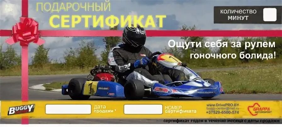 Сертификат на картинг