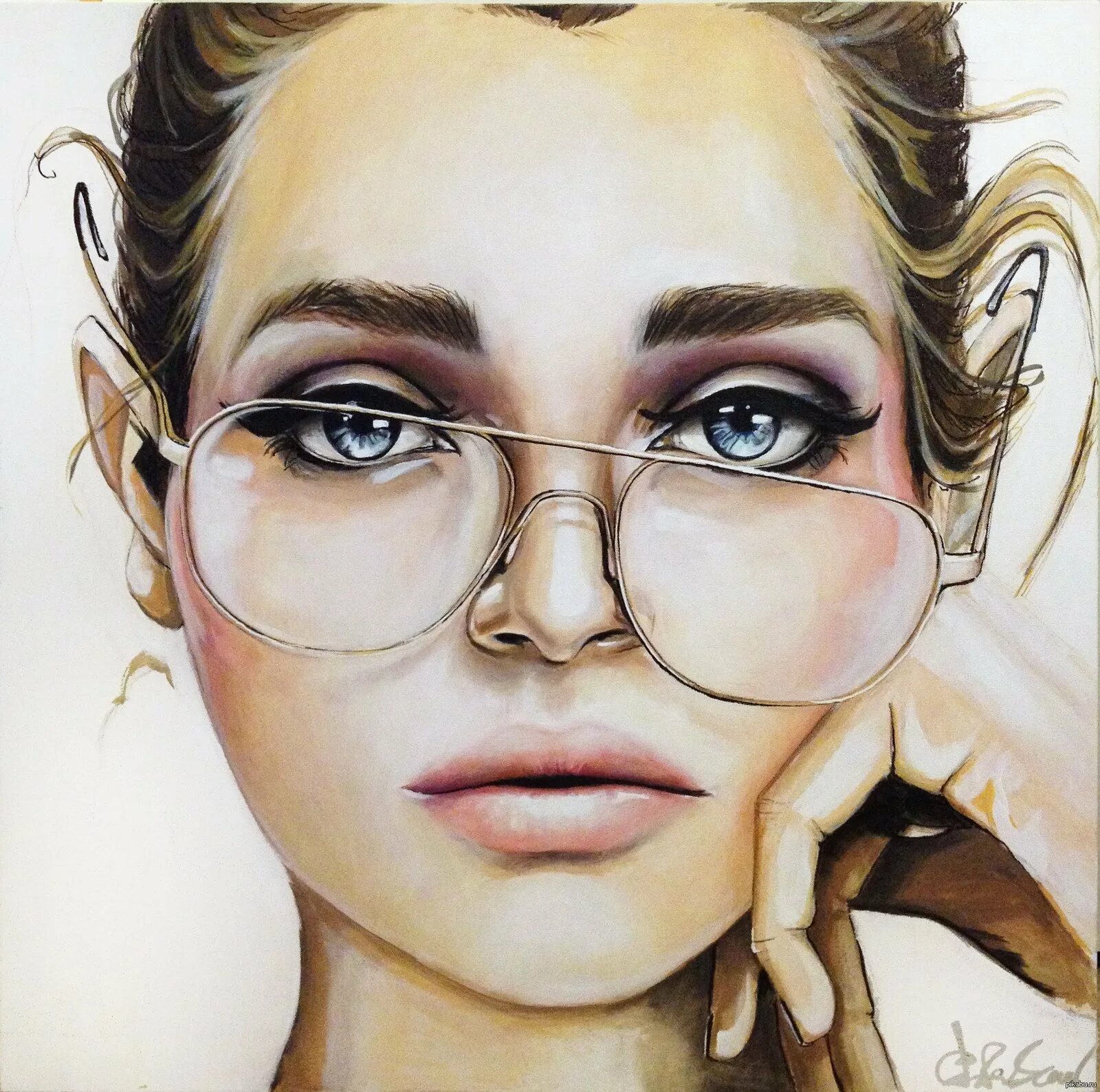 Цветные рисунки человека. Нарисованная девушка в очках. Нарисоыаная Левушка в очках. Красивая девушка рисунок.