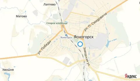 Ясногорск на карте