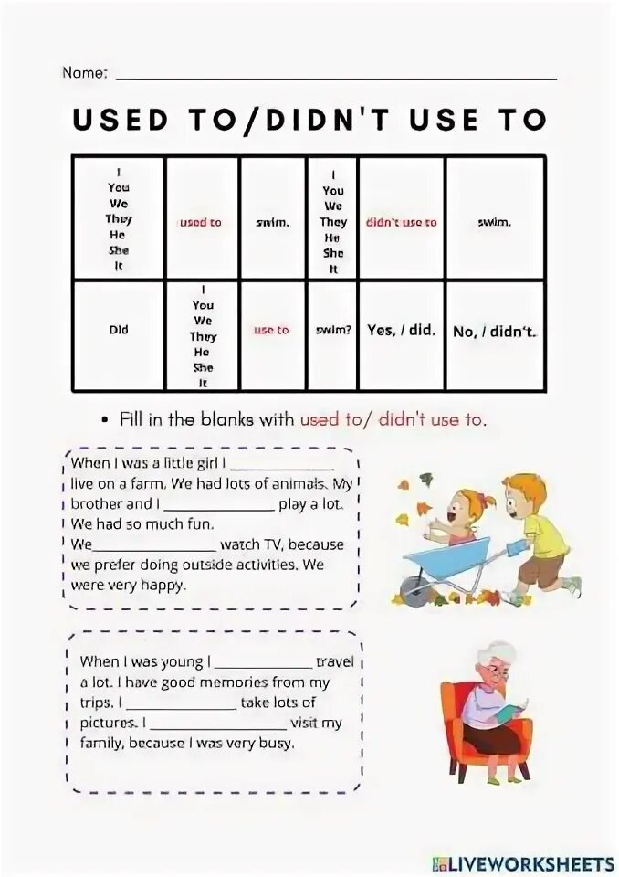 I didn t use to. Used to didn&#039;t use to worksheets. правило used to и didn`t use to. used to didn&#039;t use to. used to didn’ t use to worksheets for kids.