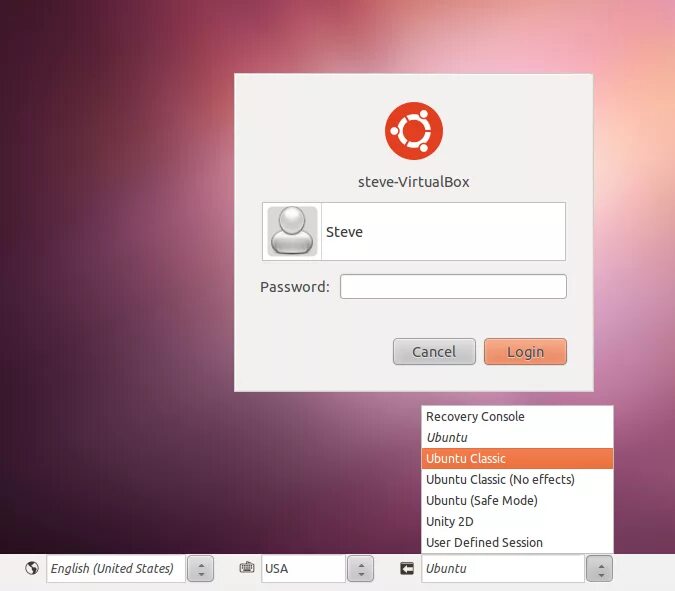 Ubuntu session. Интерфейс ubuntu классический. unity 2d ubuntu. ubuntu console mode. имя пользователя ubuntu vbox.