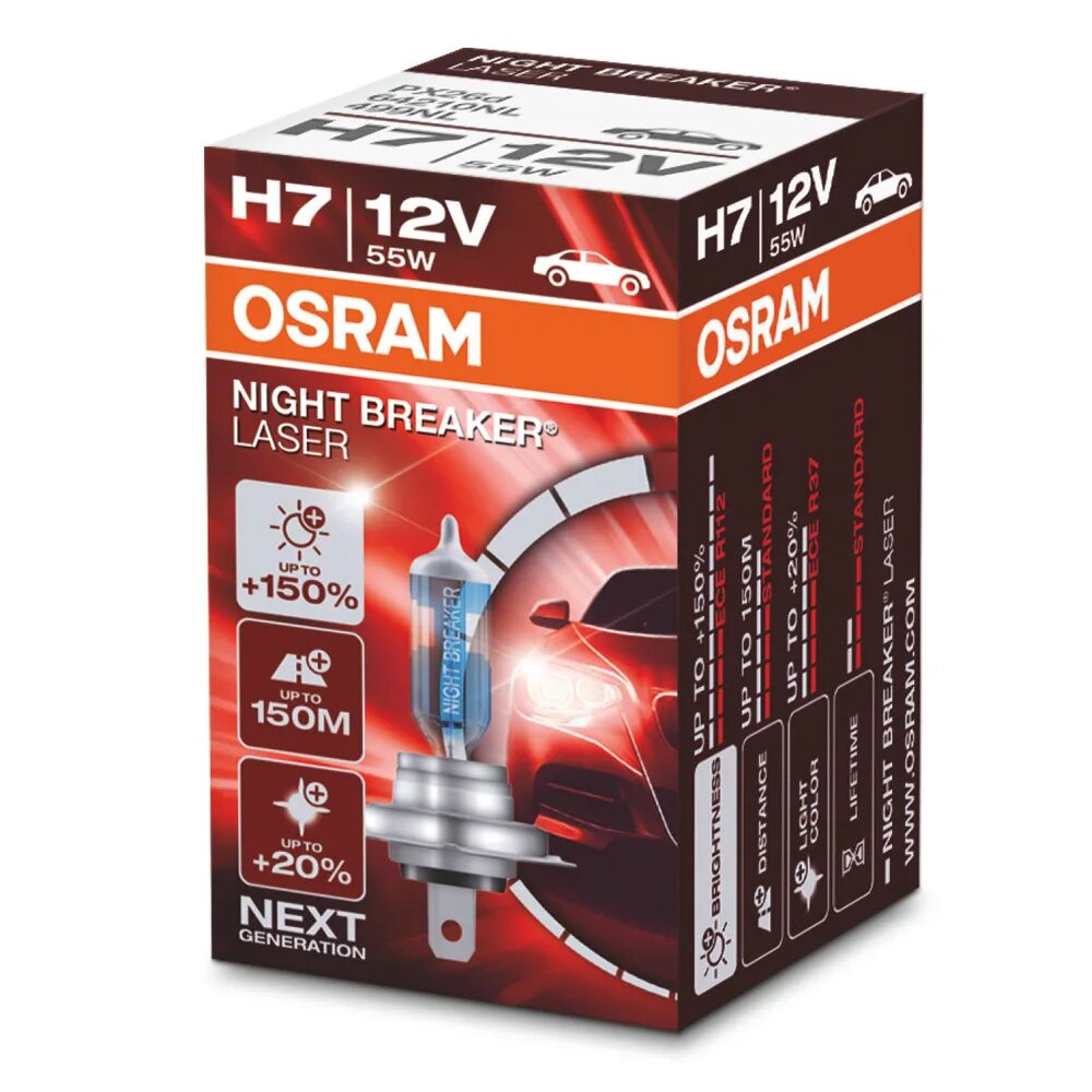 Осрам Найт брекер 150 лазер. Лампочки н7 Осрам +150. Лампа h3 12v 55w Night Breaker Laser +150%. Osram h7 Night Breaker Laser +150.